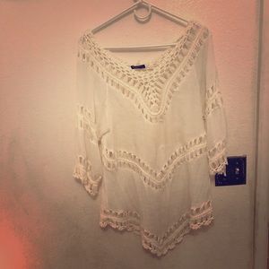 Flowy white boho tunic